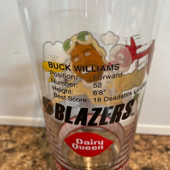 Buck Williams Blazers Dairy Queen 92 93 NBA Basketball Pint Glass - Picture 4 of 8